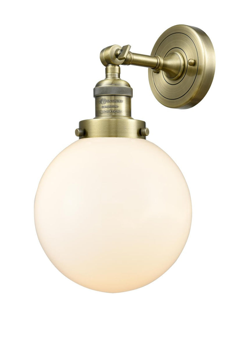 Innovations 203-AB-G201-8-LED LED Wall Sconce, Antique Brass
