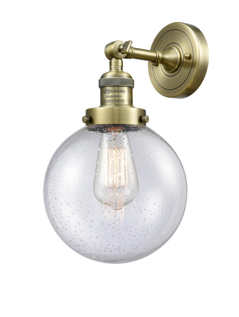 Innovations 203-AB-G204-8 One Light Wall Sconce, Antique Brass