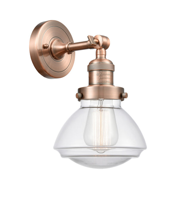 Innovations 203-AC-G322 One Light Wall Sconce, Antique Copper