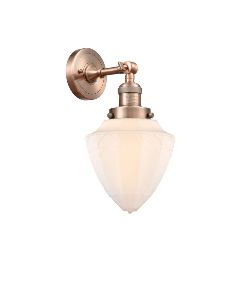 Innovations 203-AC-G661-7 One Light Wall Sconce, Antique Copper