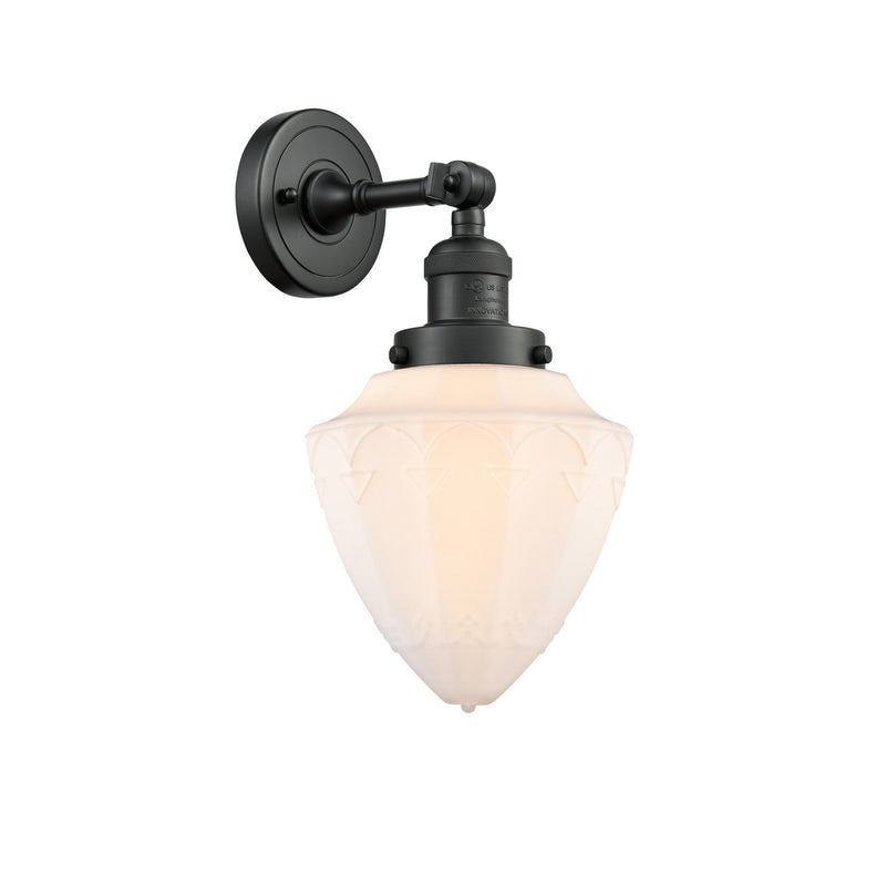 Innovations 203-BK-G661-7 One Light Wall Sconce, Matte Black