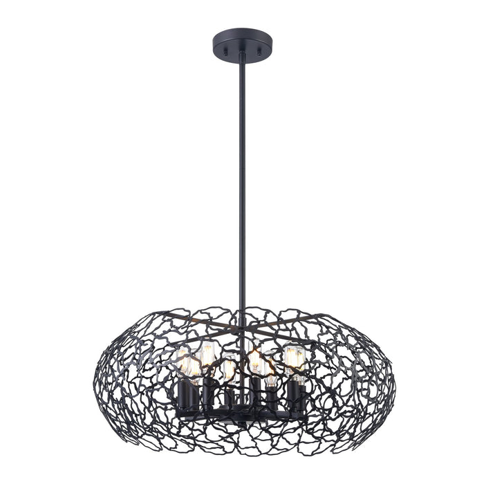 Zeev Lighting CD10030-8-MBK Eight Light Pendant, Matte Black