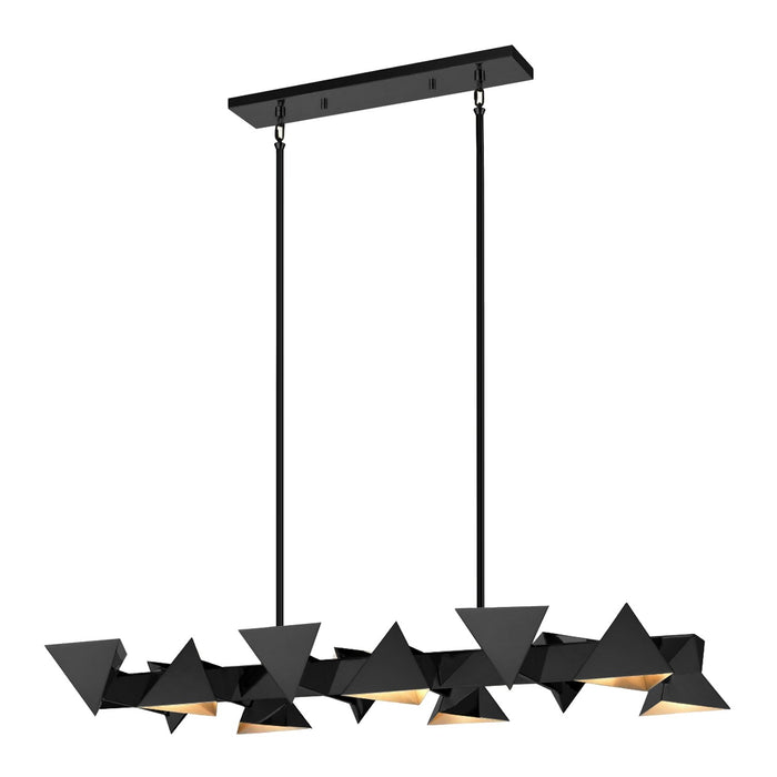 Zeev Lighting CD10034-12-MBK 12 Light Linear Pendant, Matte Black