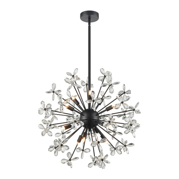 Zeev Lighting CD10210-12-MBK 12 Light Pendant, Matte Black