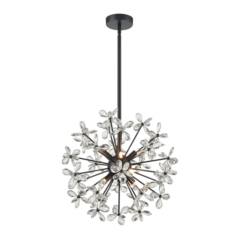 Zeev Lighting CD10212-8-MBK Eight Light Pendant, Matte Black