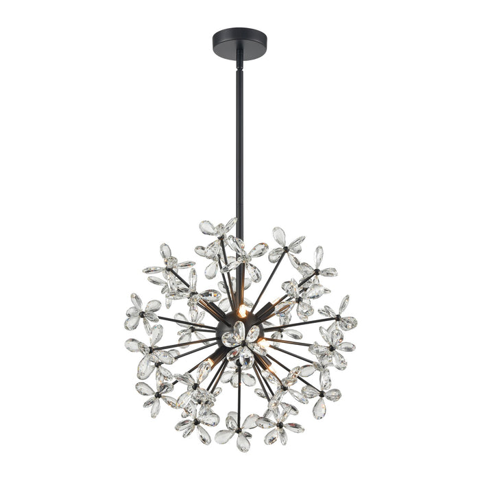 Zeev Lighting CD10212-8-MBK Eight Light Pendant, Matte Black
