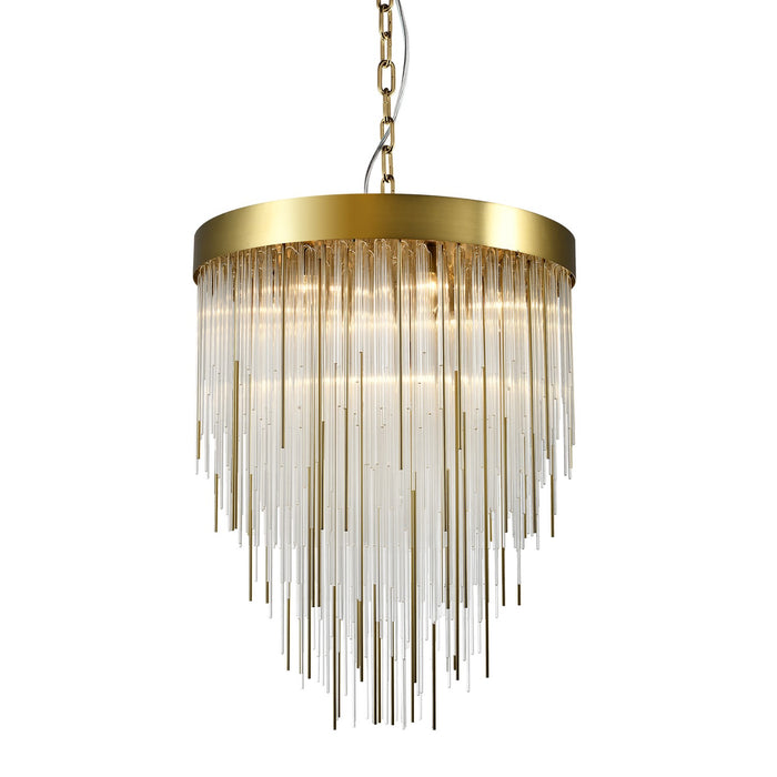 Zeev Lighting CD10418-9-AGB Nine Light Chandelier, Aged Brass