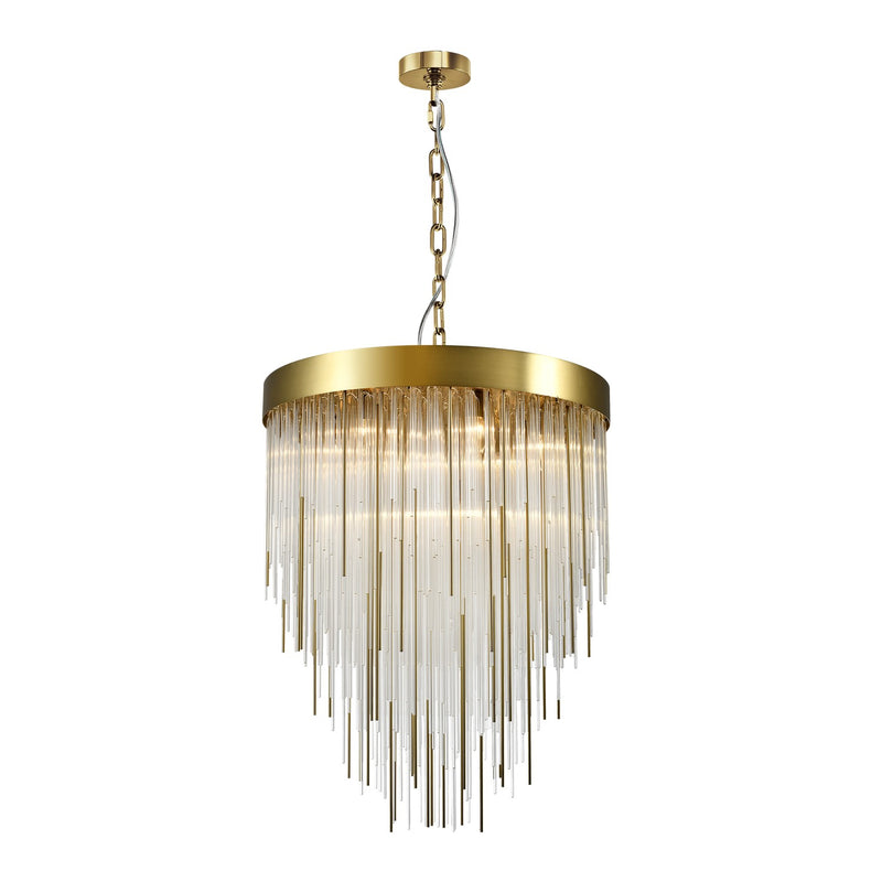 Zeev Lighting CD10418-9-AGB Nine Light Chandelier, Aged Brass