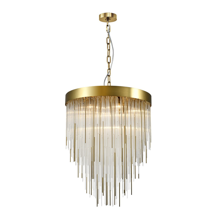 Zeev Lighting CD10418-9-AGB Nine Light Chandelier, Aged Brass