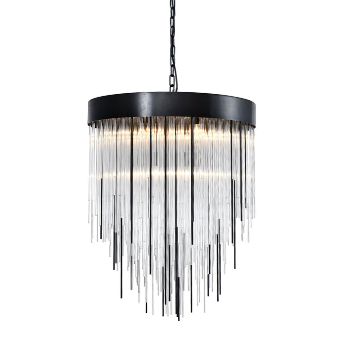 Zeev Lighting CD10420-9-SBB Nine Light Chandelier, Satin Brushed Black