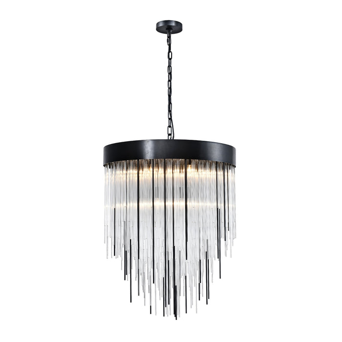 Zeev Lighting CD10420-9-SBB Nine Light Chandelier, Satin Brushed Black