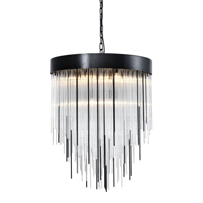 Zeev Lighting CD10423-12-SBB 12 Light Chandelier, Satin Brushed Black