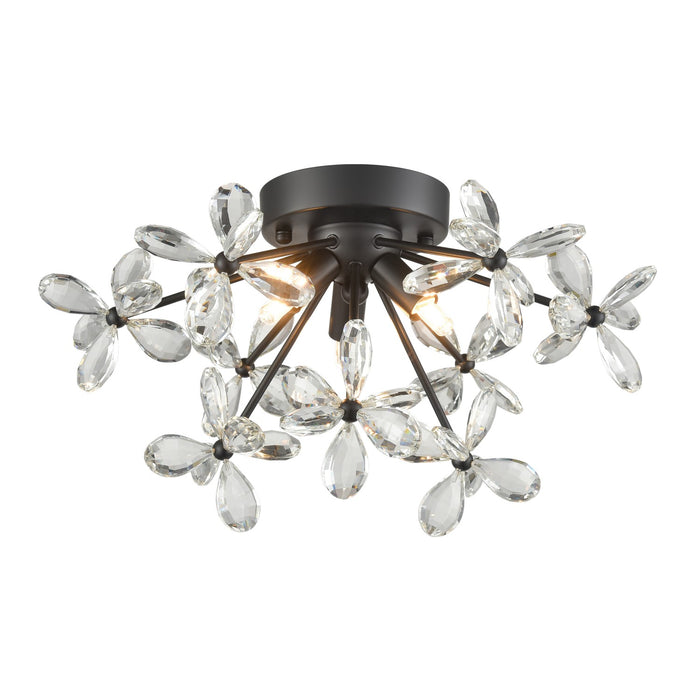 Zeev Lighting FM60057-3-MBK Three Light Flush Mount, Matte Black