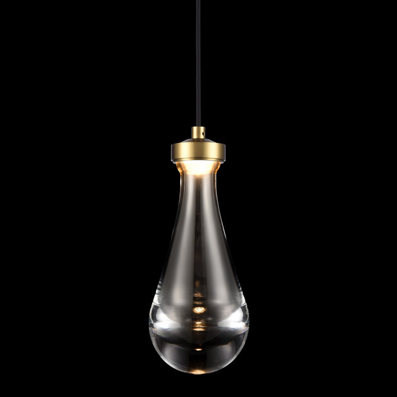 Zeev Lighting MP10901-LED-AGB LED Mini Pendant, Aged Brass