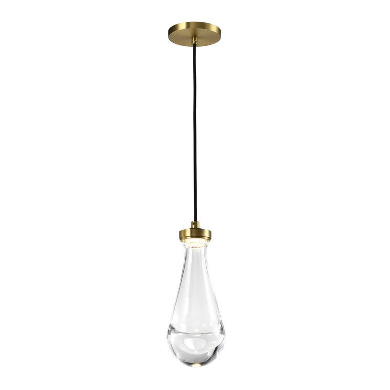 Zeev Lighting MP10901-LED-AGB LED Mini Pendant, Aged Brass