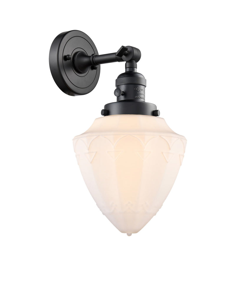 Innovations 203SW-BK-G661-7 One Light Wall Sconce, Matte Black