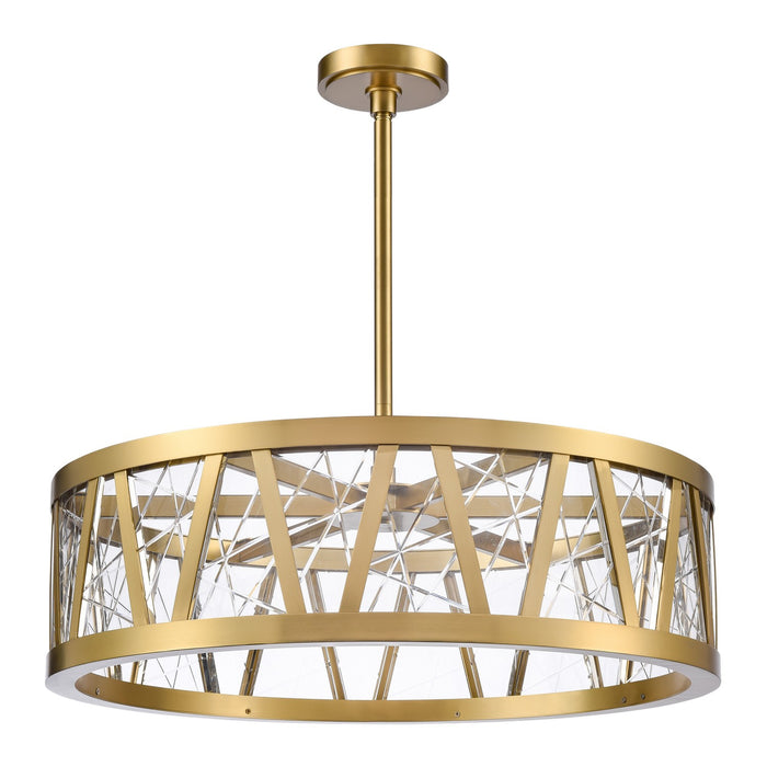 Zeev Lighting P11519-LED-AGB LED Pendant, Aged Brass