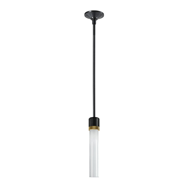 Zeev Lighting P11704-LED-SBB-K-AGB-G1 LED Pendant, Satin Brushed Black