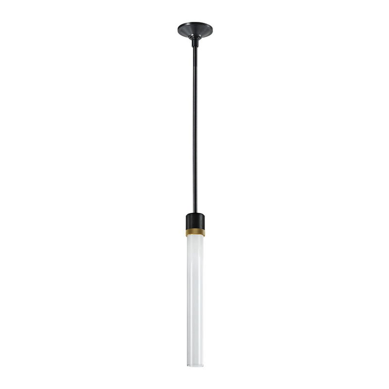 Zeev Lighting P11704-LED-SBB-K-AGB-G2 LED Pendant, Satin Brushed Black