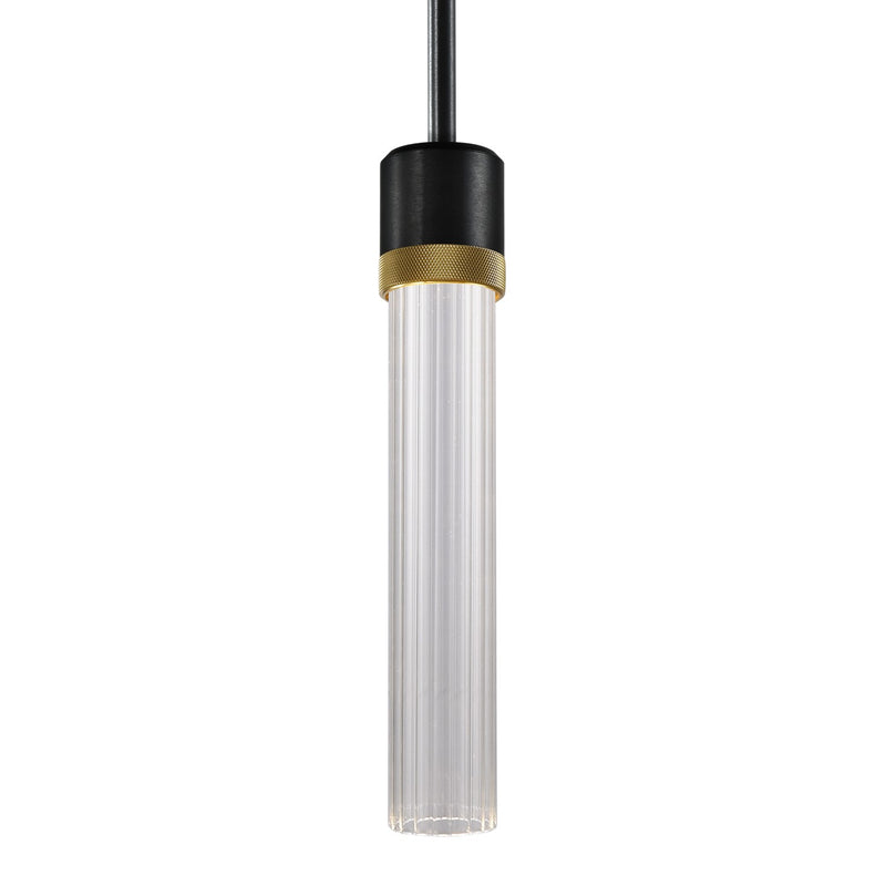 Zeev Lighting P11704-LED-SBB-K-AGB-G3 LED Pendant, Satin Brushed Black