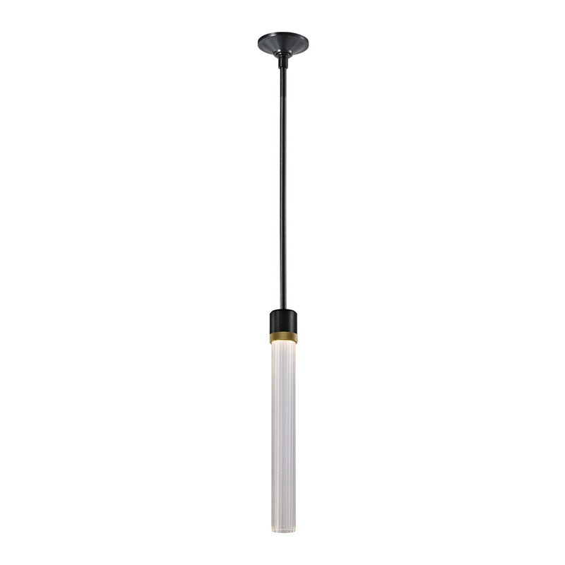 Zeev Lighting P11704-LED-SBB-K-AGB-G4 LED Pendant, Satin Brushed Black