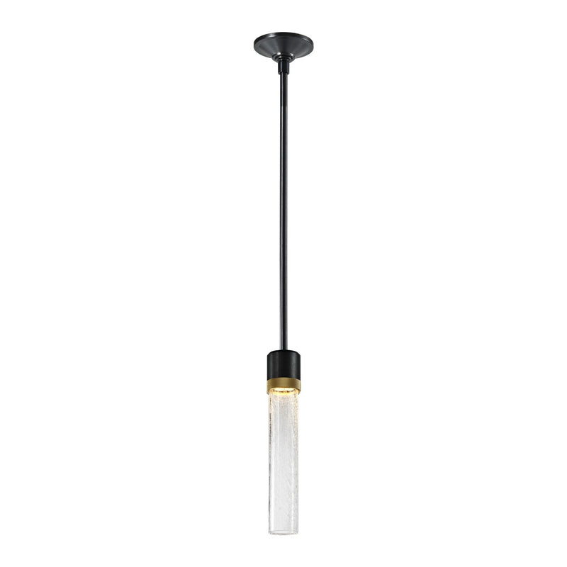 Zeev Lighting P11704-LED-SBB-K-AGB-G5 LED Pendant, Satin Brushed Black