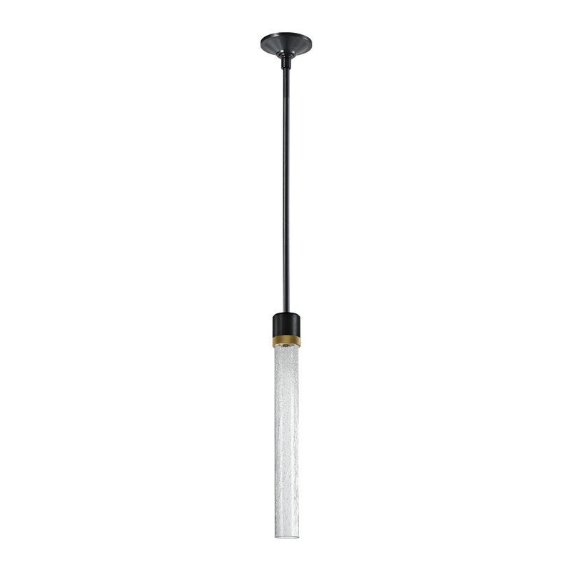 Zeev Lighting P11704-LED-SBB-K-AGB-G6 LED Pendant, Satin Brushed Black