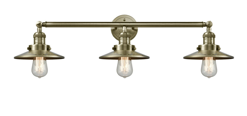 Innovations 205-AB-M4 Three Light Bath Vanity, Antique Brass