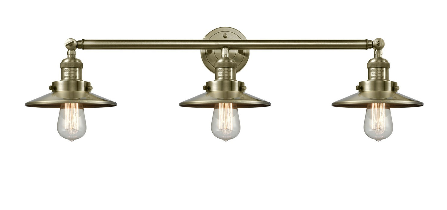 Innovations 205-AB-M4 Three Light Bath Vanity, Antique Brass