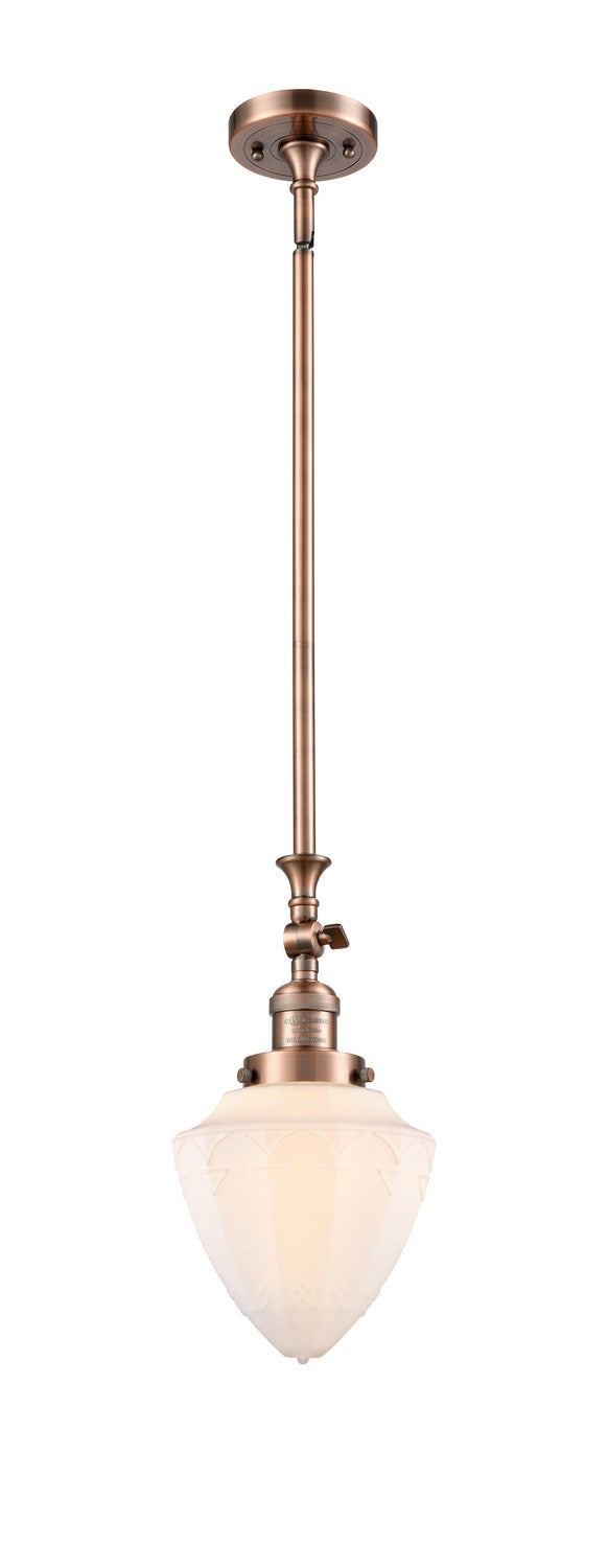 Innovations 206-AC-G661-7 One Light Mini Pendant, Antique Copper