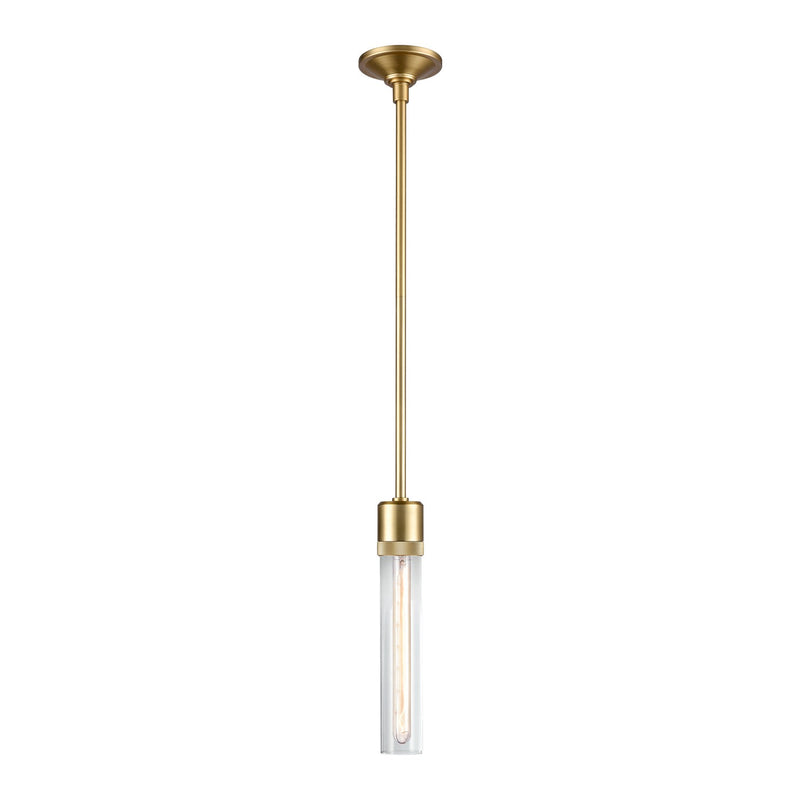 Zeev Lighting P11705-E26-AGB-G1 One Light Pendant, Aged Brass