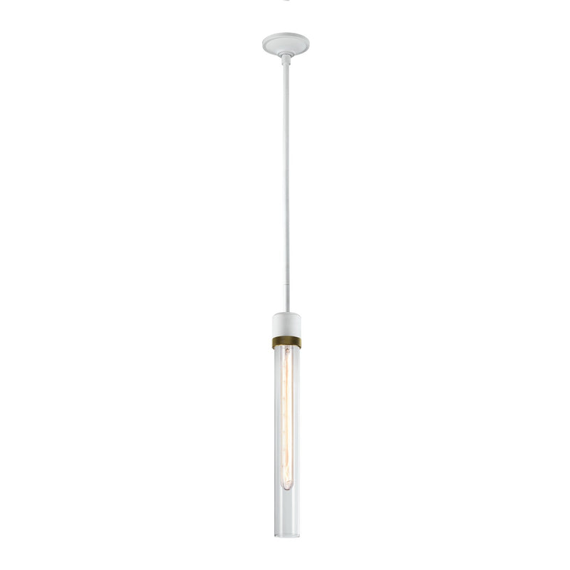 Zeev Lighting P11706-E26-MW-K-AGB-G2 One Light Pendant, Matte White