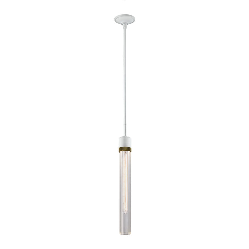 Zeev Lighting P11706-E26-MW-K-AGB-G4 One Light Pendant, Matte White