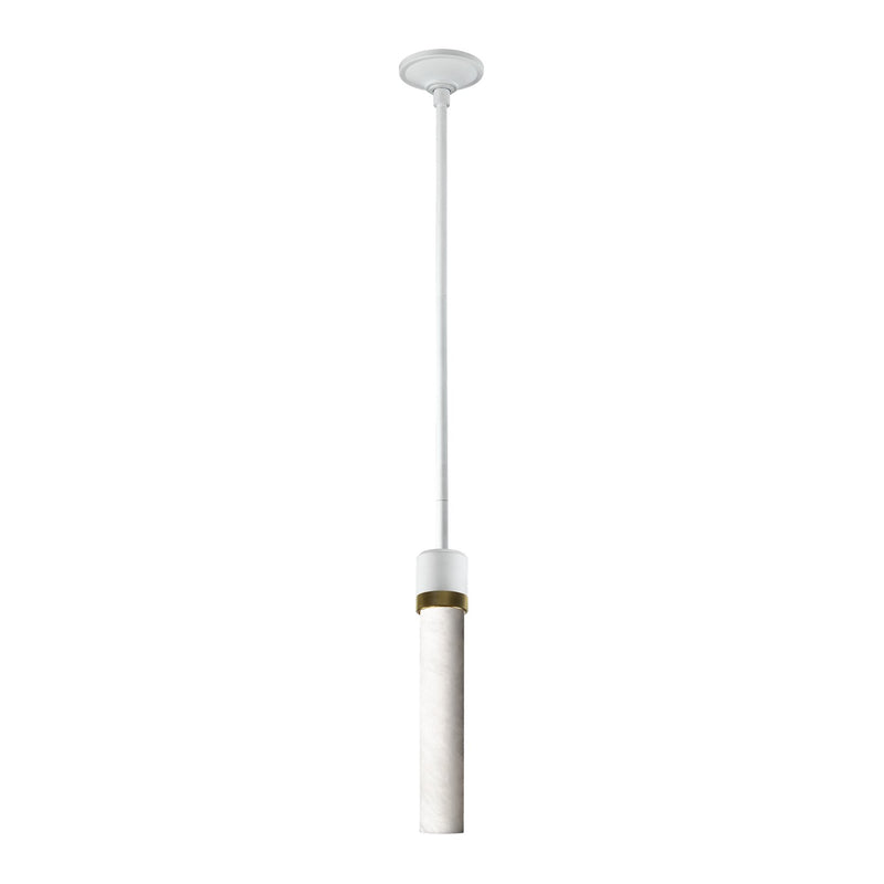 Zeev Lighting P11706-E26-MW-K-AGB-G9 One Light Pendant, Matte White