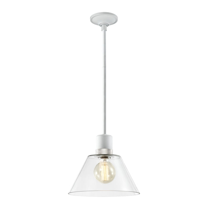Zeev Lighting P11706-E26-MW-K-PN-G13 One Light Pendant, Matte White