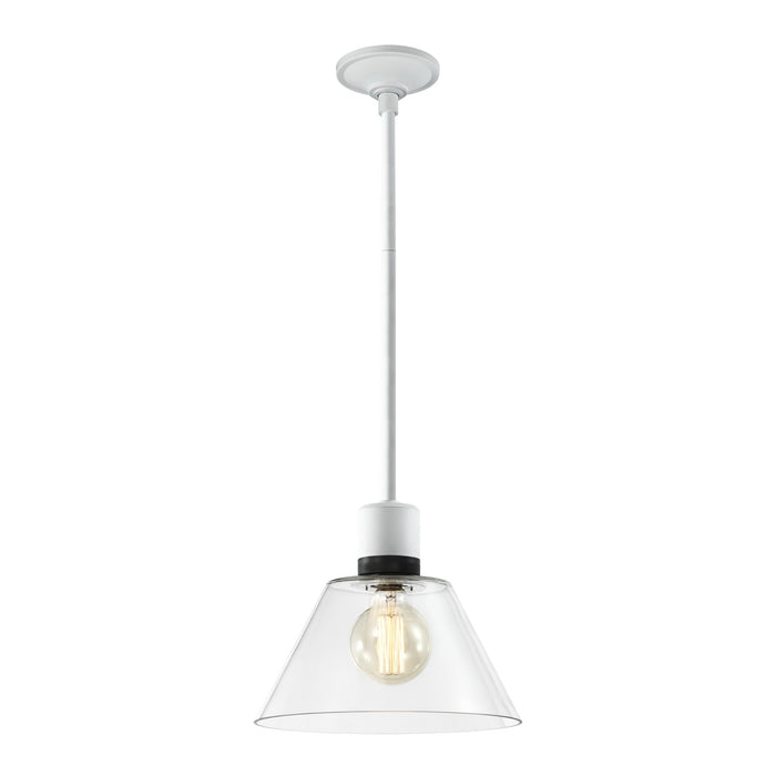 Zeev Lighting P11706-E26-MW-K-SBB-G13 One Light Pendant, Matte White
