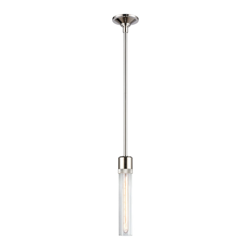 Zeev Lighting P11707-E26-PN-G1 One Light Pendant, Polished Nickel
