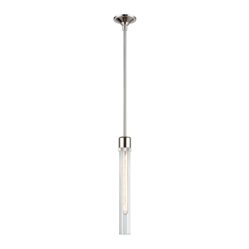 Zeev Lighting P11707-E26-PN-G2 One Light Pendant, Polished Nickel