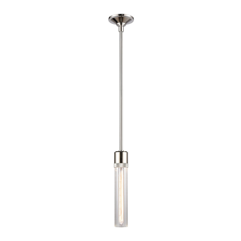Zeev Lighting P11707-E26-PN-G3 One Light Pendant, Polished Nickel