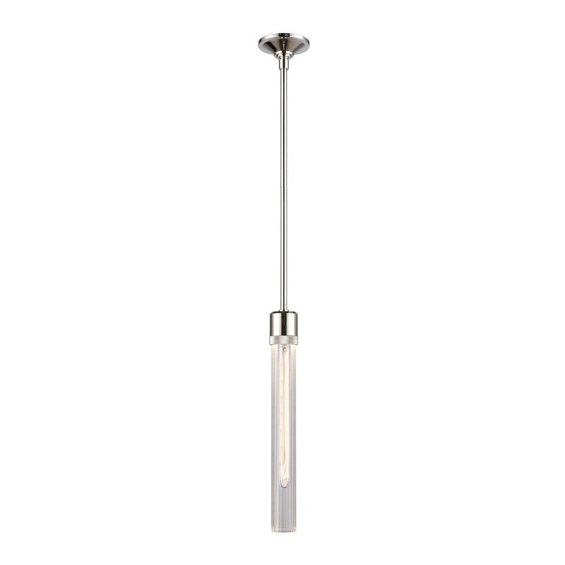 Zeev Lighting P11707-E26-PN-G4 One Light Pendant, Polished Nickel