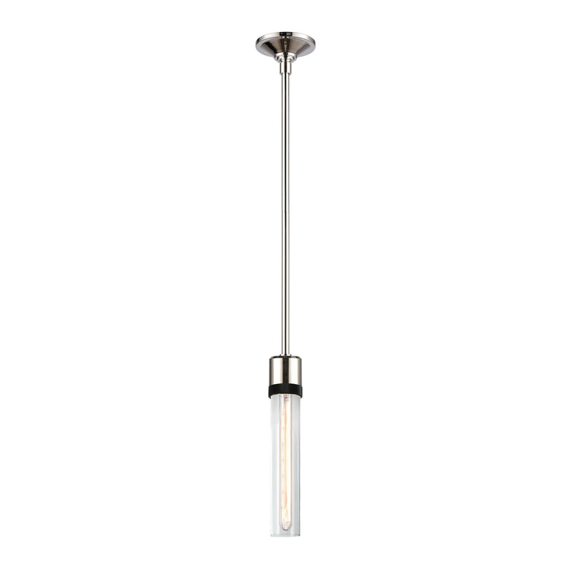 Zeev Lighting P11707-E26-PN-K-SBB-G1 One Light Pendant, Polished Nickel