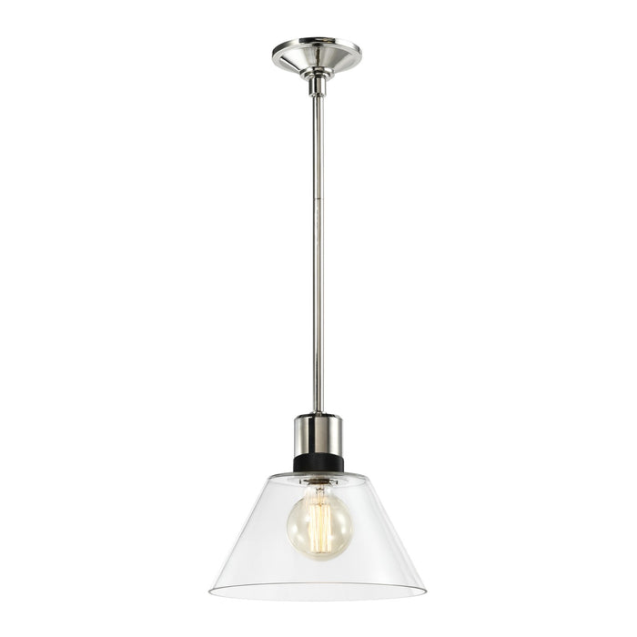 Zeev Lighting P11707-E26-PN-K-SBB-G13 One Light Pendant, Polished Nickel