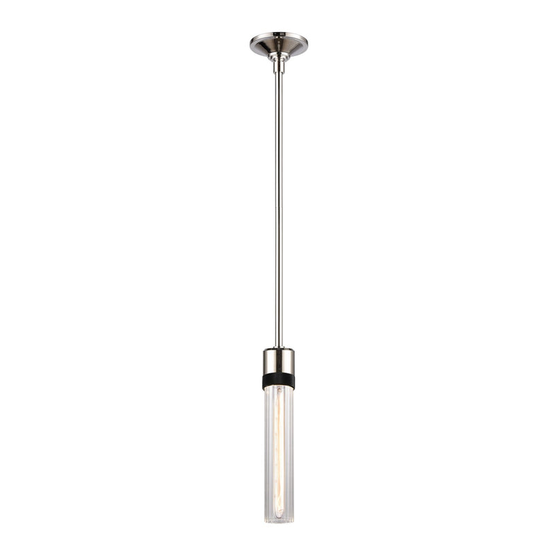 Zeev Lighting P11707-E26-PN-K-SBB-G3 One Light Pendant, Polished Nickel