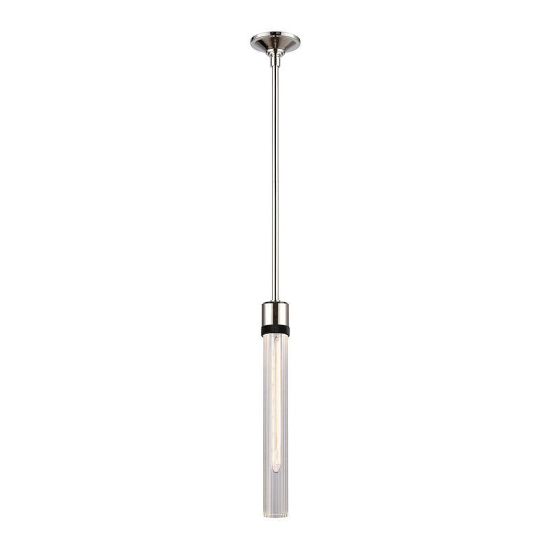 Zeev Lighting P11707-E26-PN-K-SBB-G4 One Light Pendant, Polished Nickel