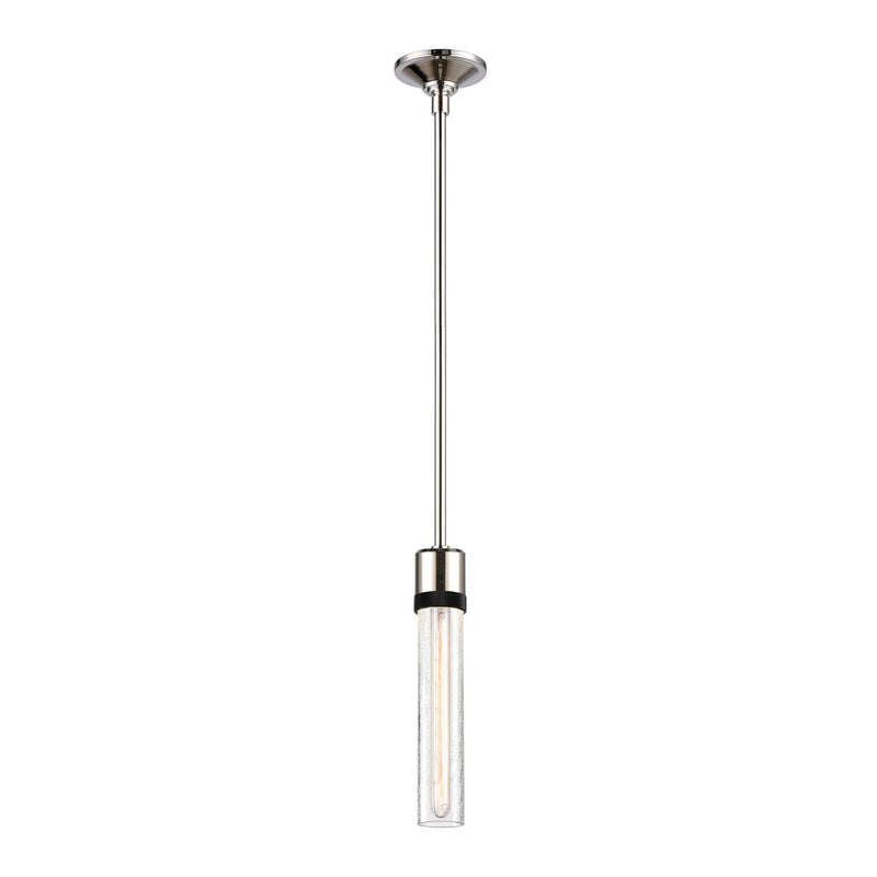 Zeev Lighting P11707-E26-PN-K-SBB-G5 One Light Pendant, Polished Nickel