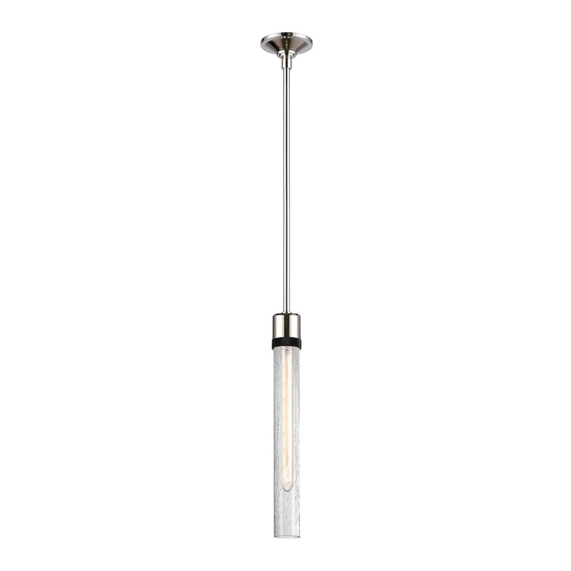 Zeev Lighting P11707-E26-PN-K-SBB-G6 One Light Pendant, Polished Nickel