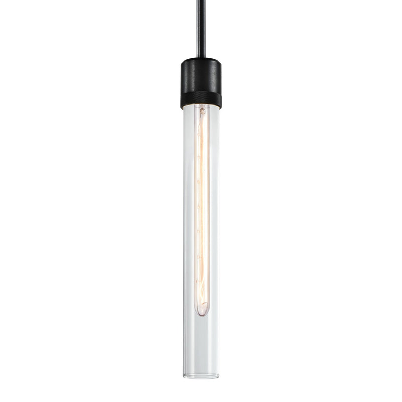 Zeev Lighting P11708-E26-SBB-G2 One Light Pendant, Satin Brushed Black