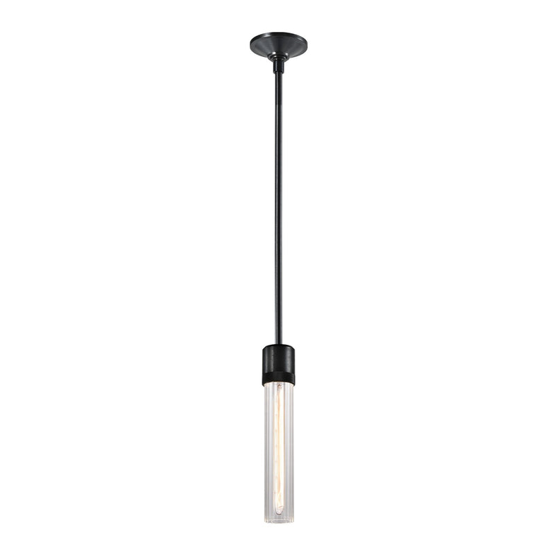 Zeev Lighting P11708-E26-SBB-G3 One Light Pendant, Satin Brushed Black