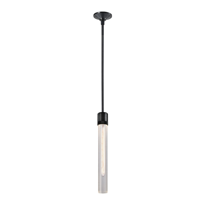 Zeev Lighting P11708-E26-SBB-G4 One Light Pendant, Satin Brushed Black