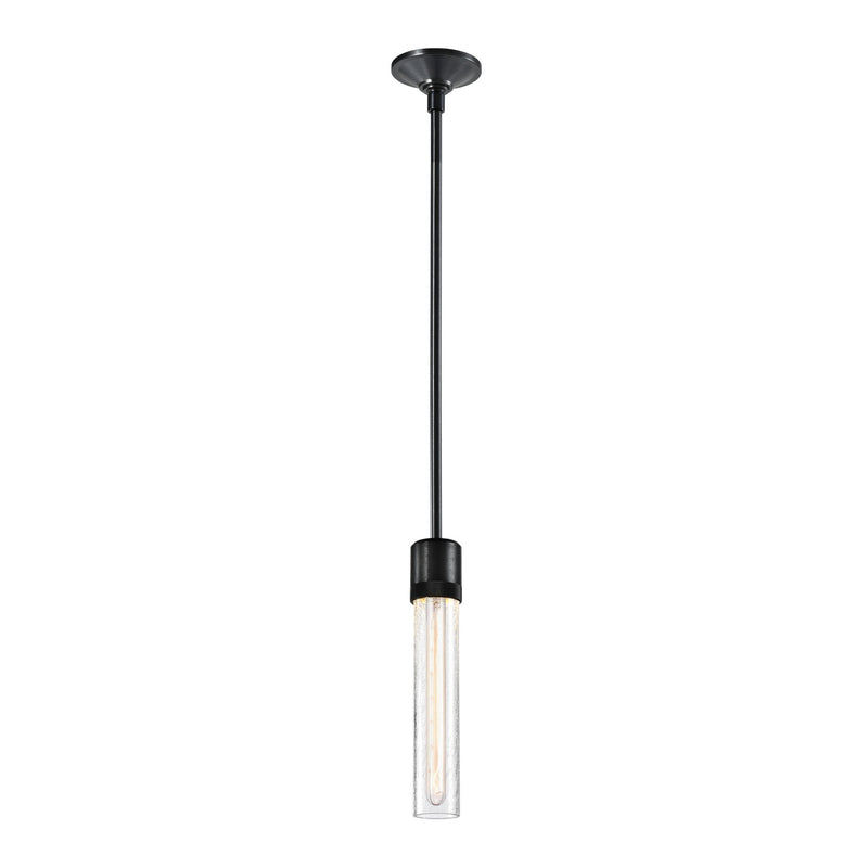 Zeev Lighting P11708-E26-SBB-G5 One Light Pendant, Satin Brushed Black